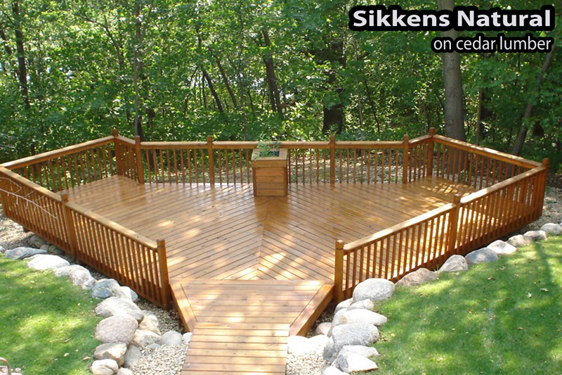 Bloomington deck after staining with Sikkens in Natural Tone