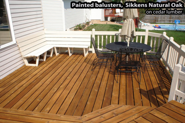 Two toned stain application for a wood deck in Rosemount MN