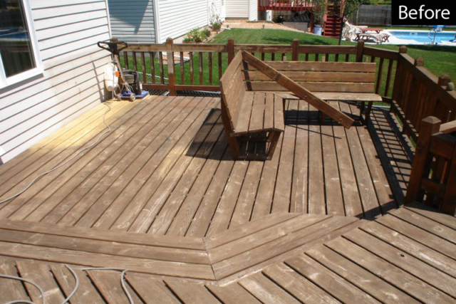 Sanding wood deck with clarke orbital floor sander