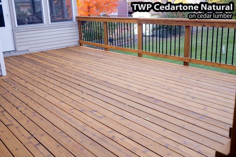 Minneapolis Deck after staining using TWP Cedar Tone Natural
