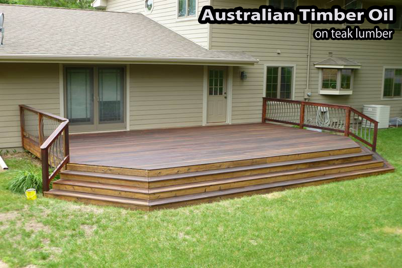 Teak wood deck in Bloomington refinished with Australian Timber Oil