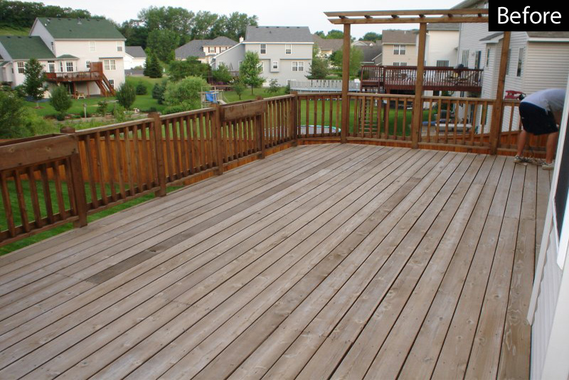 weathered deck ready for pressure cleaning