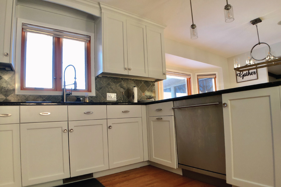 Detailed kitchen cabinet painting project in Minneapolis